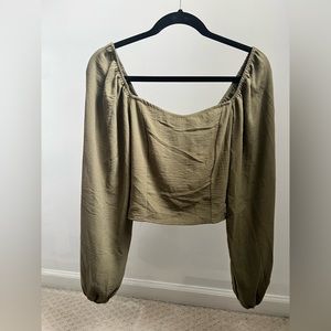 Altard State crop top long sleeve keyhole back